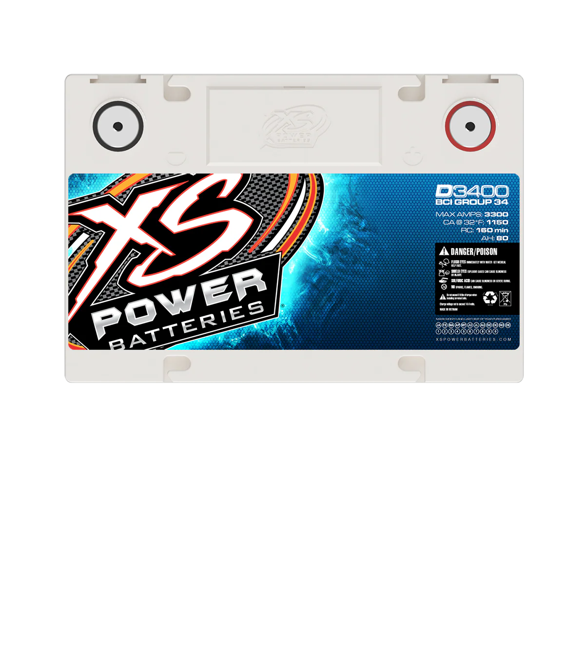 XS Power D3400 Group 34 12V AGM Battery - Image 3