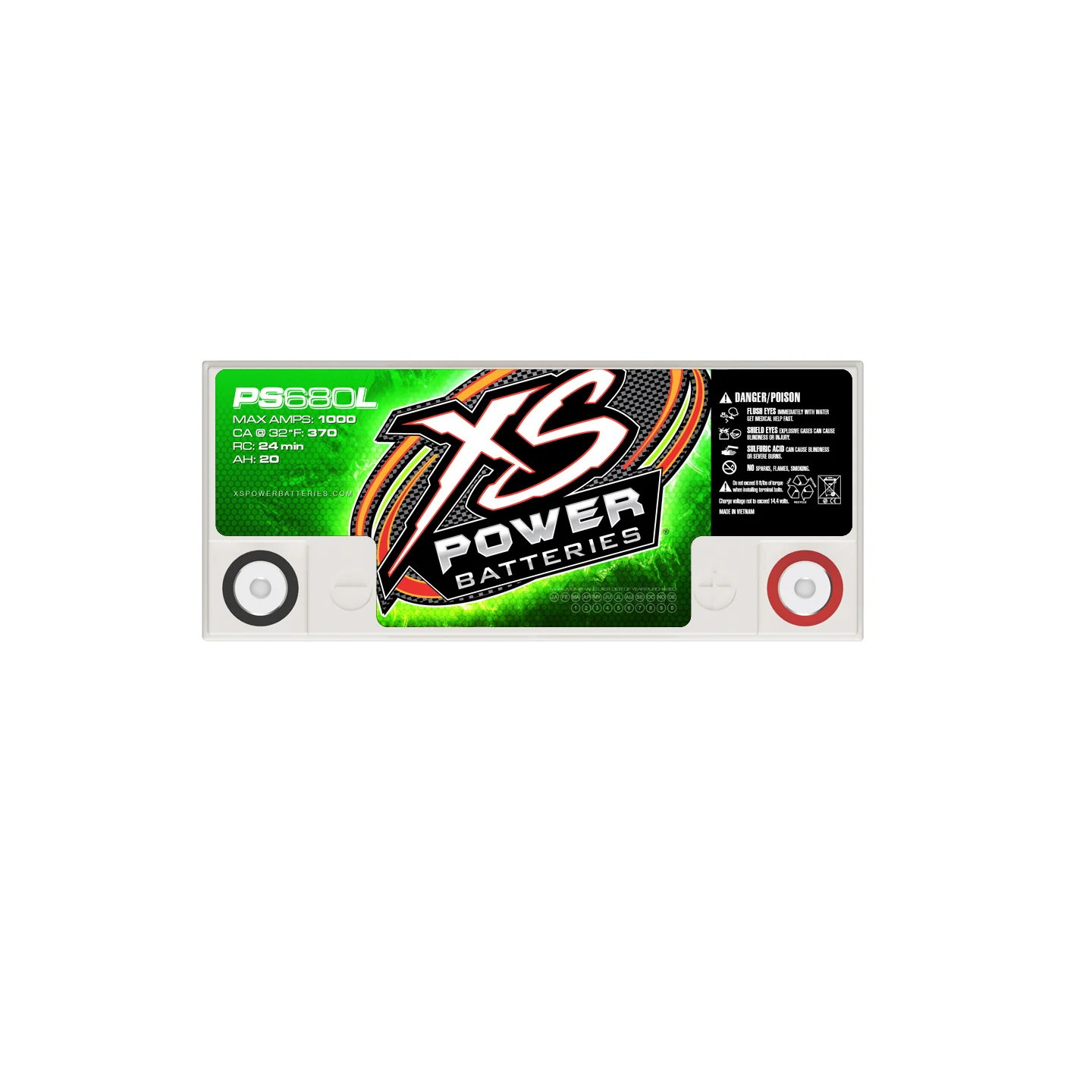 XS Power PS680L 12V AGM Powersports Battery - Image 4