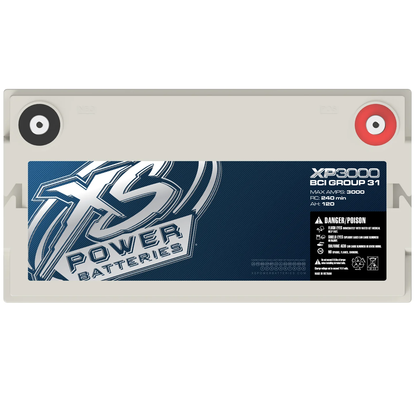 XS Power XP3000 12V AGM Secondary Reserve Battery - Image 4